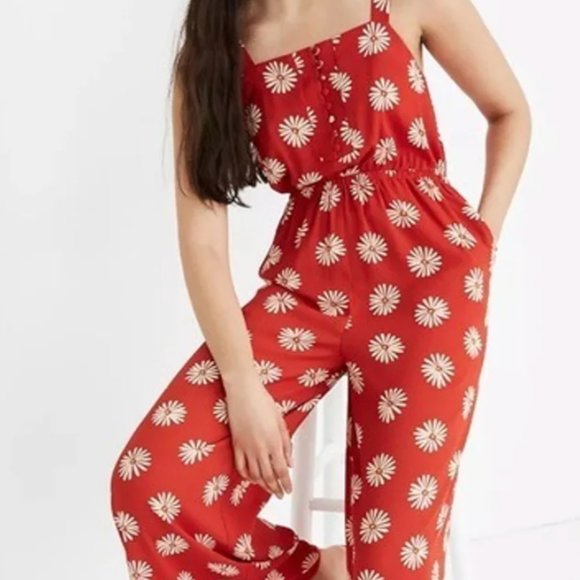 Madewell Pants - MADEWELL Button-Front Tank Jumpsuit in Daisy Daydream Size 6